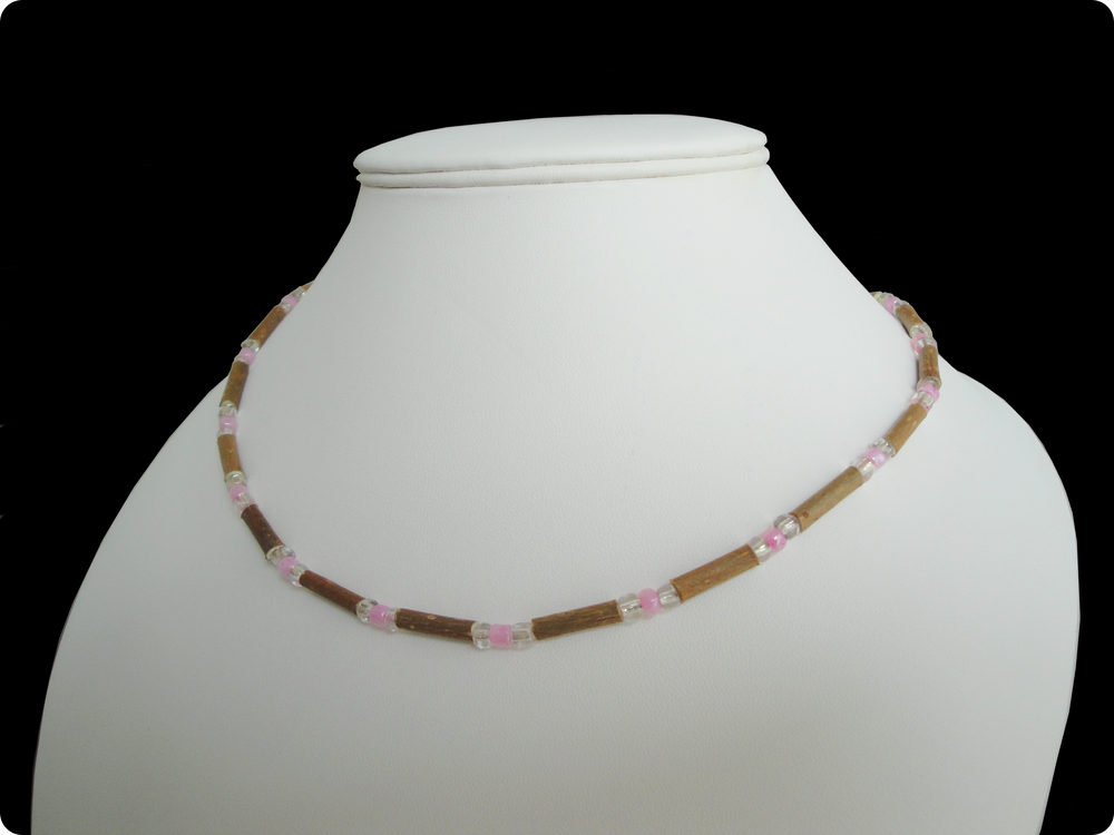 Collier perle rose