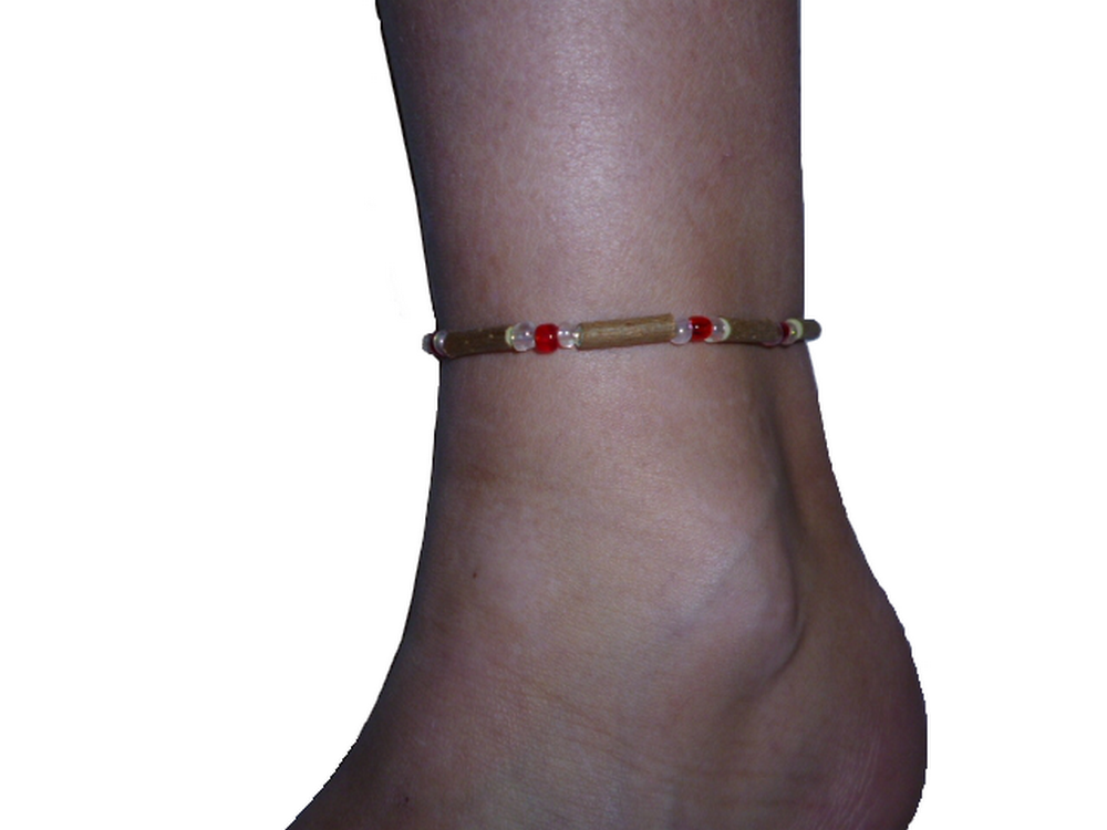 Bracelet cheville ​Perles rouges